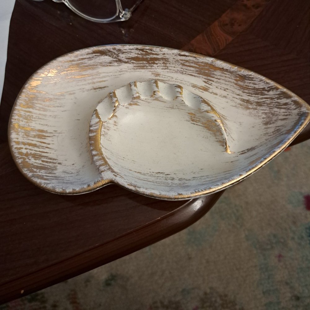 Royal Haeger 22k gold tweed ashtray pottery